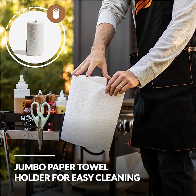 MOAT Grill & Griddle Caddy plus Grill & Griddle Large Trash Bag Holder, Magnetic Utensils Holder – Compatible Blackstone Griddle Caddy for Grilling. And for Weber Grill Accessories for Outdoor Grill