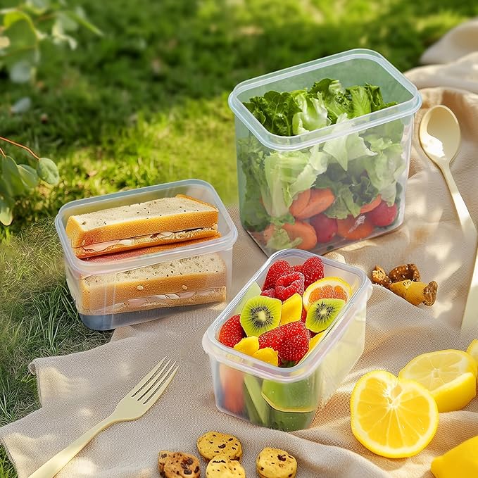 ComSaf Food Storage Containers with Lids Set of 3 (2L/67oz) (1.4L/47oz) (0.8L/27oz), Airtight Food Storage Containers, Plastic Canisters Sets for Kitchen, Pantry Organizers for Sugar, Cereal and Snack