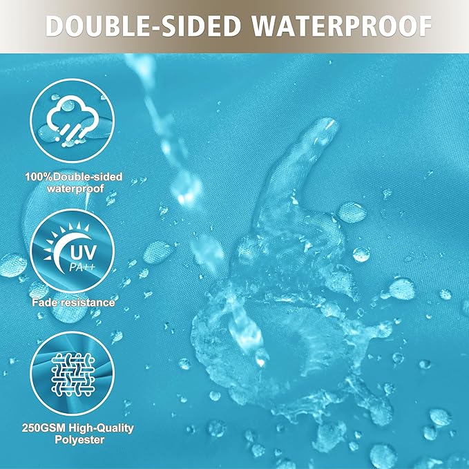 24x24 Inch Outdoor Cushions for Patio Furniture Set of 2, Waterproof Outdoor Chair Cushions w/Fade-Resistant, Removable & Machine-Washable Covers, Deep Seat Sofa/Couch Pad Replacement, Teal