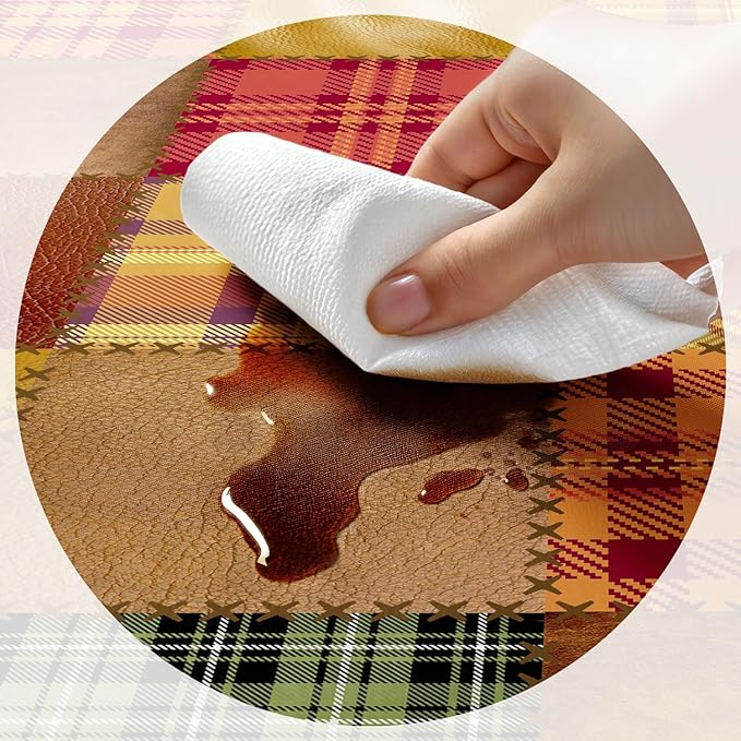 JAWO Picnic Table Covers with Bench Covers Camping Fall Autumn Tablecloth 6FT for 6 Person Fitted Picnic Table Cover with Elastic Windproof Waterproof Fabric, Camping Accessories Patio & Outdoor