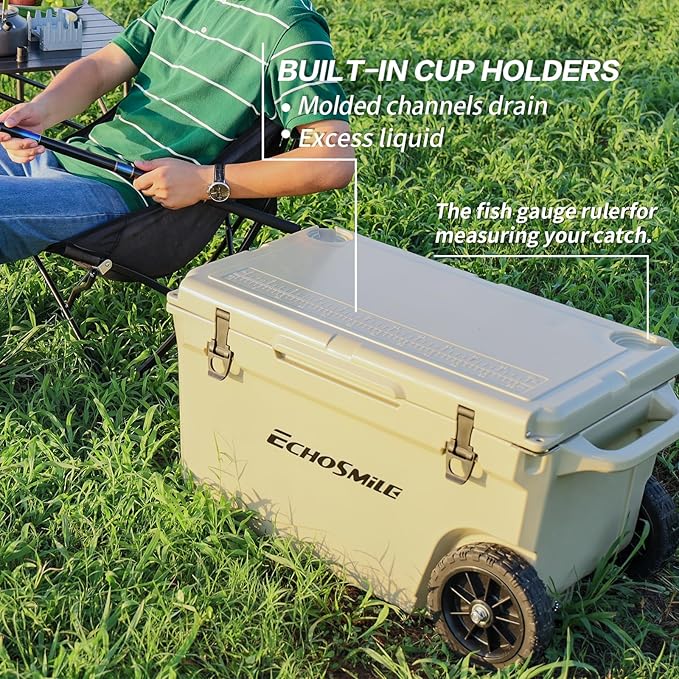 EchoSmile 25/30/35/40/60/75 Quart Rotomolded Cooler, Built to Stand up to The Rigors of The Journey