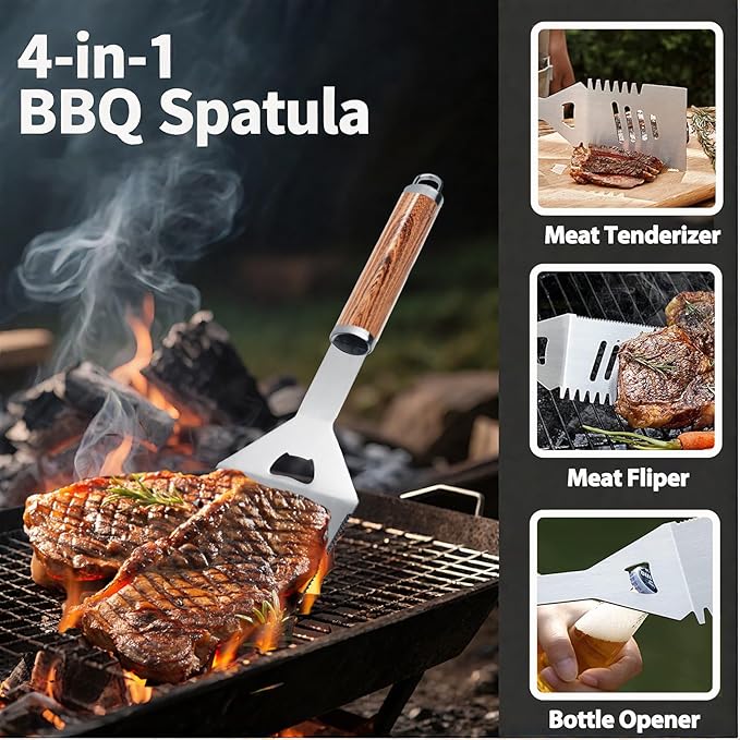 MUJUZE Grilling Accessories,BBQ Accessories Set,19pcs Grill Set for Outdoor Grill,Grilling Gifts for Men Dad Fathers Day,Stainless Steel BBQ Grill Tools for Outdoor,Camping,Backyard