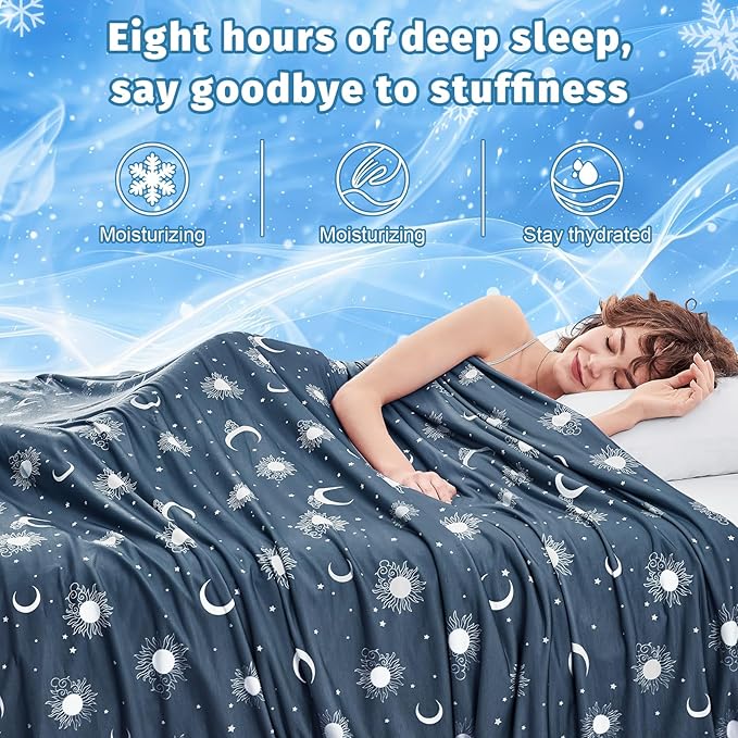 inhand Cooling Throw Blanket (50"x60") - Cooled Blankets for Hot Sleepers Lightweight Breathable Summer Blanket for Sleeping Night Sweats to Keep Cool in The Heat -Navy