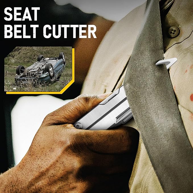 BIBURY Mini Multitool BI2052A, 8 in 1 Keychain EDC Scissors w/Window Breaker, Seat Belt Cutter, Bottle Opener for Outdoor Survival, Mini Multi Tool Cool Gadget TSA Approved, Gifts for Men and Women