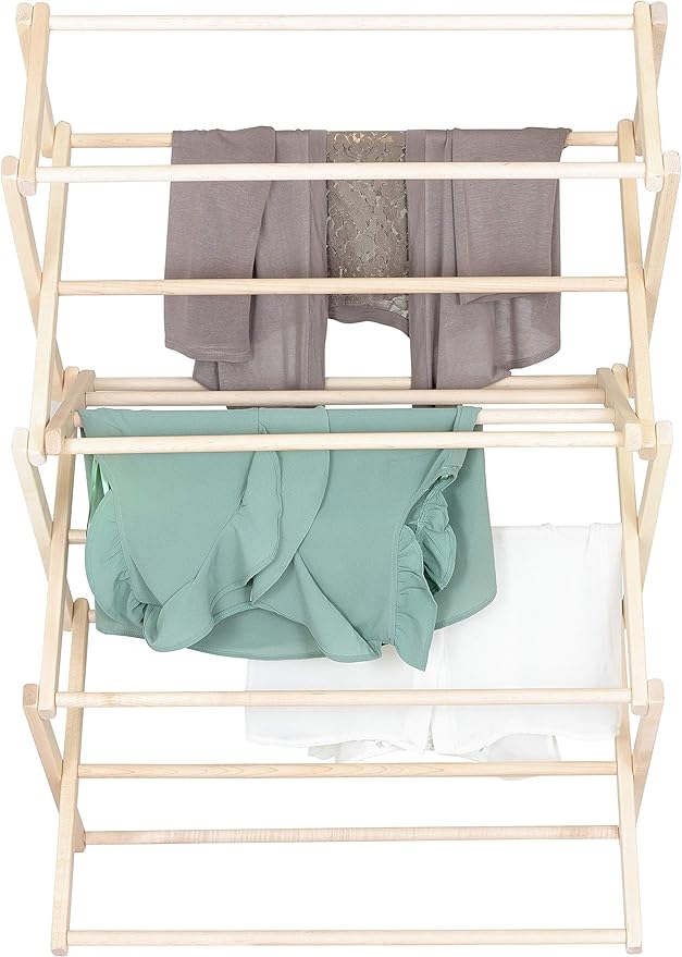 Pennsylvania Woodworks Clothes Drying Rack: Solid Maple Hard Wood Laundry Rack for Sweaters, Blouses, Lingerie & More, Durable Folding Drying Rack, Made in USA, No Assembly Needed, Medium