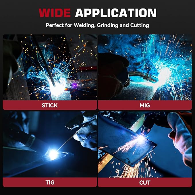 ARCCAPTAIN Welding Helmet Auto Darkening, 1/1/1/1 True Color Welding Hood, 4 Arc Sensor 1/25000s Response Time Solar Powered Weld Hood Helmet, Death Skeleton