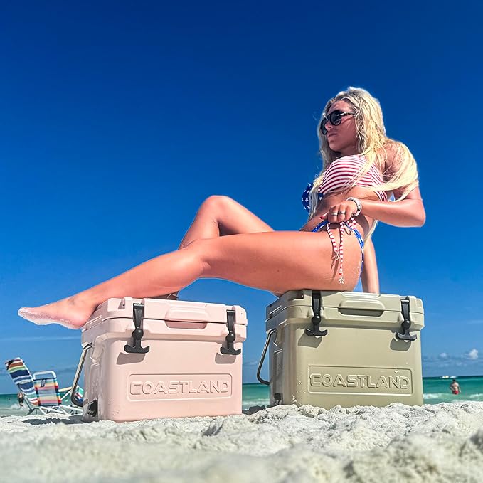 Coastland Bay Series Cooler Premium Everyday Use Insulated Rotomolded Cooler, Small Ice Chest for Tight Spaces, Soccer Games, & Tailgates
