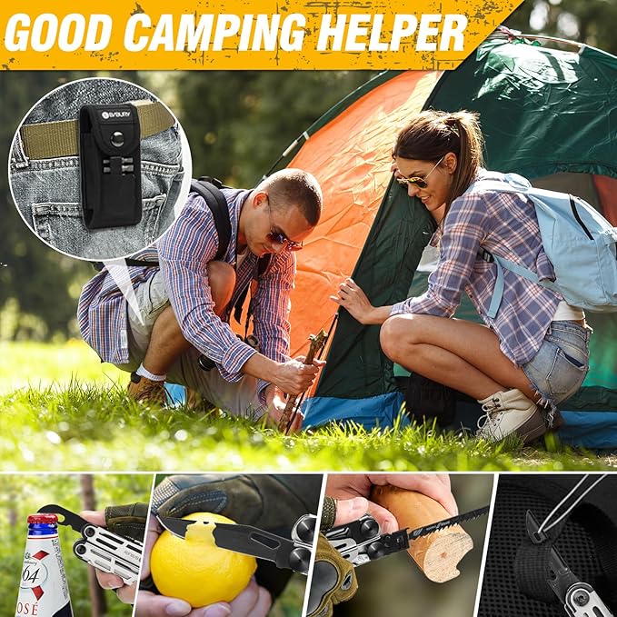 BIBURY Multitool Pliers Pro BI2045, Stainless Steel 31-in-1 Multi Tool Pliers with Replaceable Wire Cutters and Saw,Foldable Multitools with Scissors and Screwdriver, Ideal for Camping,Survival,Repair