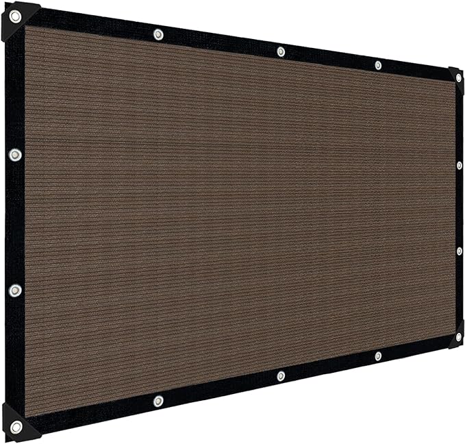 Sun Shade Cloth with Grommets,90% UV Protection Shade Fabric,Pergola Shade Cover Canopy Fence Privacy Screen Balcony,Brown Sunshades for Patio Pergola Garden Backyard Outdoor,Mocha-3x6FT