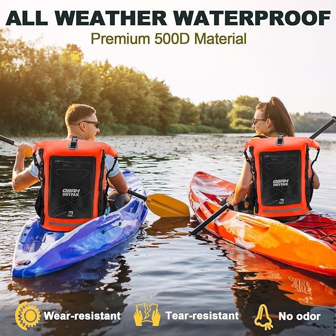 Waterproof Backpack Dry Bag 35L/55L/85L – Heavy Duty Roll-Top Hiking Backpack Sack Keeps Gear Dry for Travel, Kayaking, Boating, Camping, Rafting and Fishing