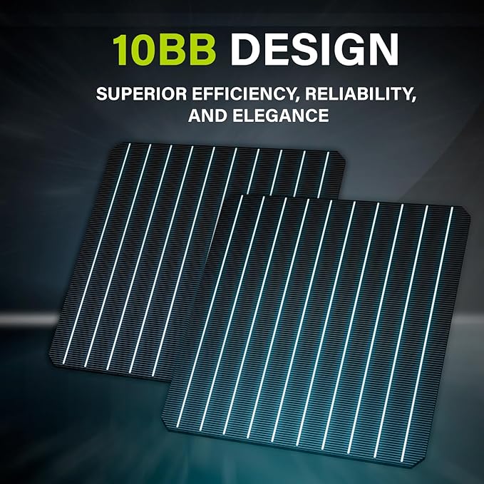 Newpowa 10BB 200W 24V Monocrystalline 200 Watt 24Volt Solar Panel Designed for 24V Charge System Off Grid, High Efficiency Mono Module RV Marine Boat Off Grid (200W New)