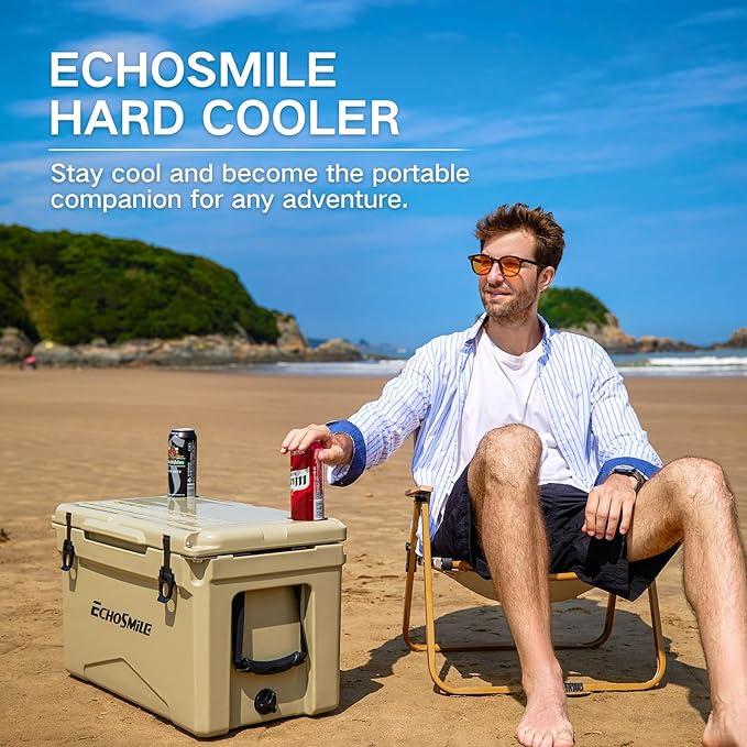 EchoSmile 25/30/35/40/60/75 Quart Rotomolded Cooler, Built to Stand up to The Rigors of The Journey