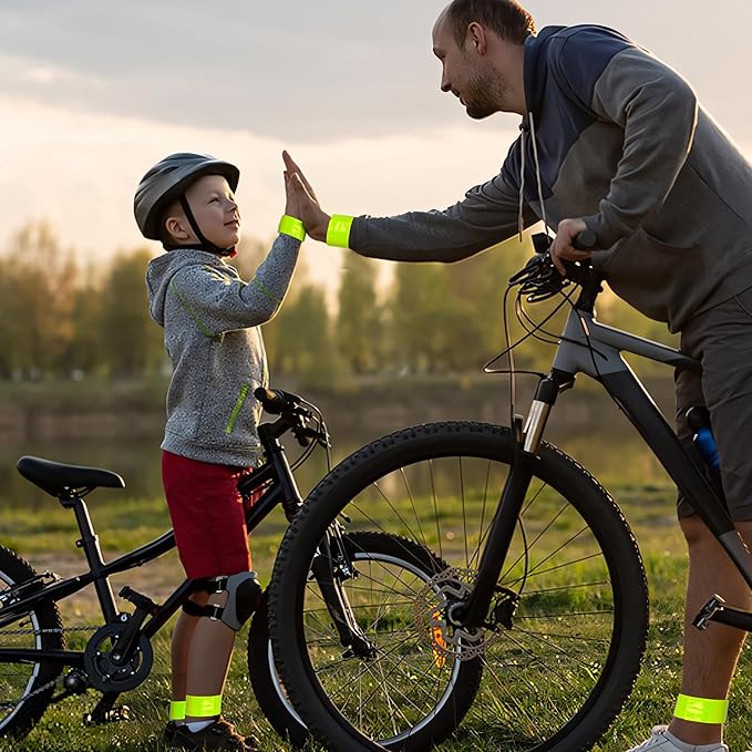 20 Pcs Reflective Bands Snap Bracelets - Enhance Safety for Children, School Bags, Keys, Prams, Hiking, Joggers, and Cyclists