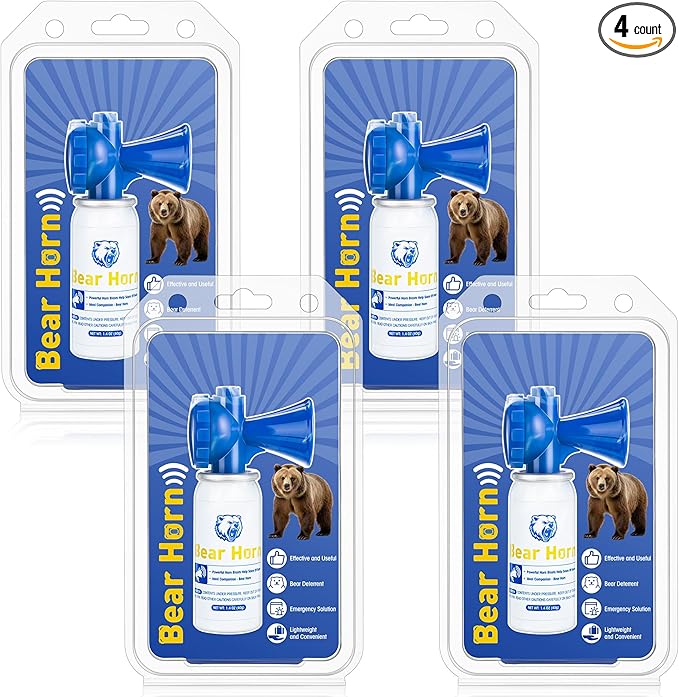 1.4oz Bear Horn Self Defense, Loud Air Horn for Wild Animals, 120dB Heard up to 1/2 Mile Away, Ideal for Hiking