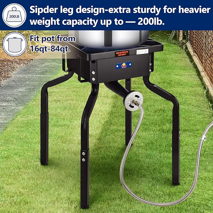 ARC 200,000BTU Propane Burner Camp Stove for Outdoor Cooking,with Removable Legs,Ideal for Woks, Skillets and Pots