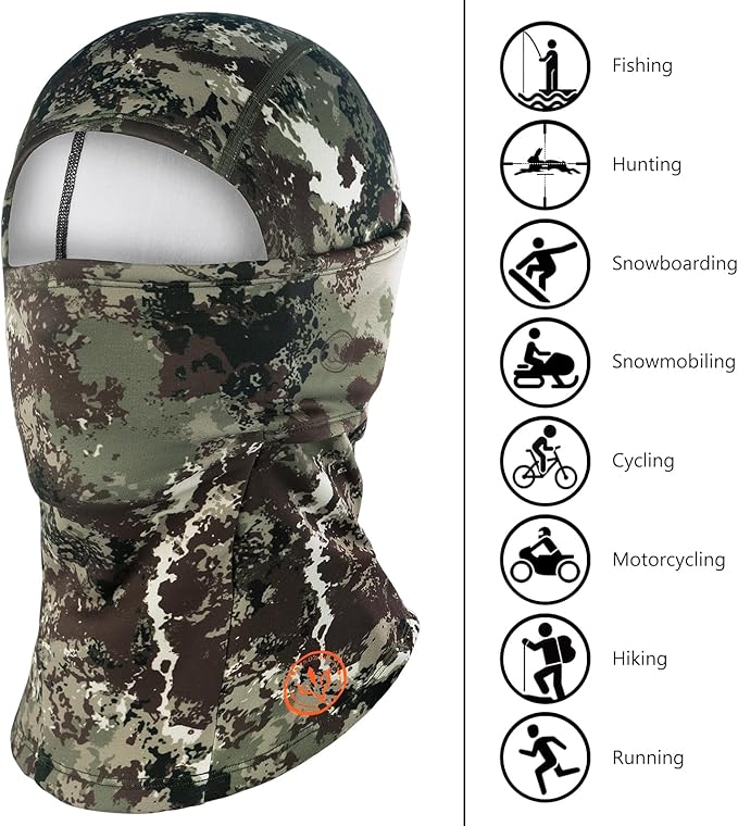 BASSDASH Winter Balaclava Fleece Ski Mask Ninja Hood Neck Warmer Fishing Hunting