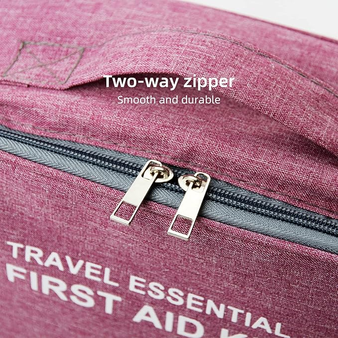 First Aid Bags Empty, Travel Medicine Bag, Medical Supplies Organizer Bag, Portable Kit for Traveling, Car, Home, Camping, Office, Hiking, Outdoor (Cationic Purple)