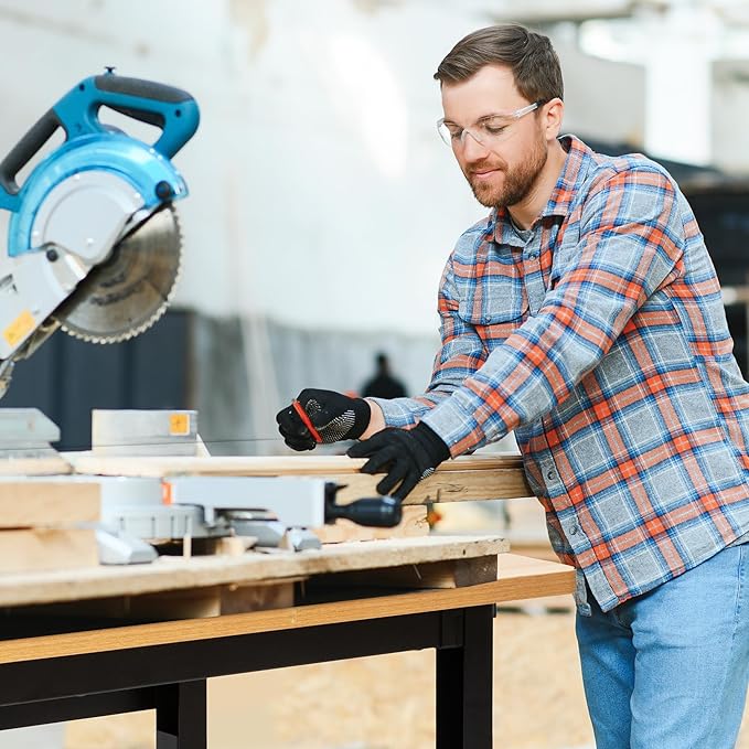 48" Adjustable Workbench with Wheels, Rolling Work Table for Garage, 2000 LBS Capacity Hardwood Work Bench, Heavy Duty Table for Workshop, Office, Garage, Home