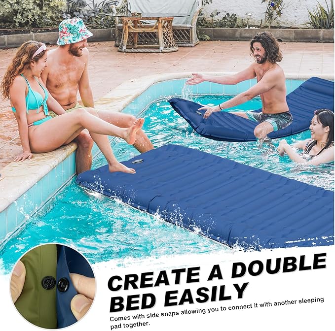 Camping Sleeping Pad, Extra Thickness 4.7 Inch Inflatable Sleeping Mat Ultralight Waterproof Camping Mat with Built in Pump Air Mattress for Backpacking, Hiking, Tent, Travel