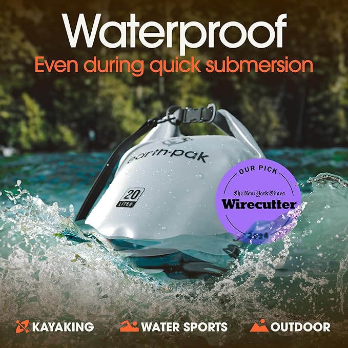 Earth Pak Waterproof Dry Bag - Roll Top Waterproof Backpack Sack Keeps Gear Dry for Kayak with Waterproof Phone Case