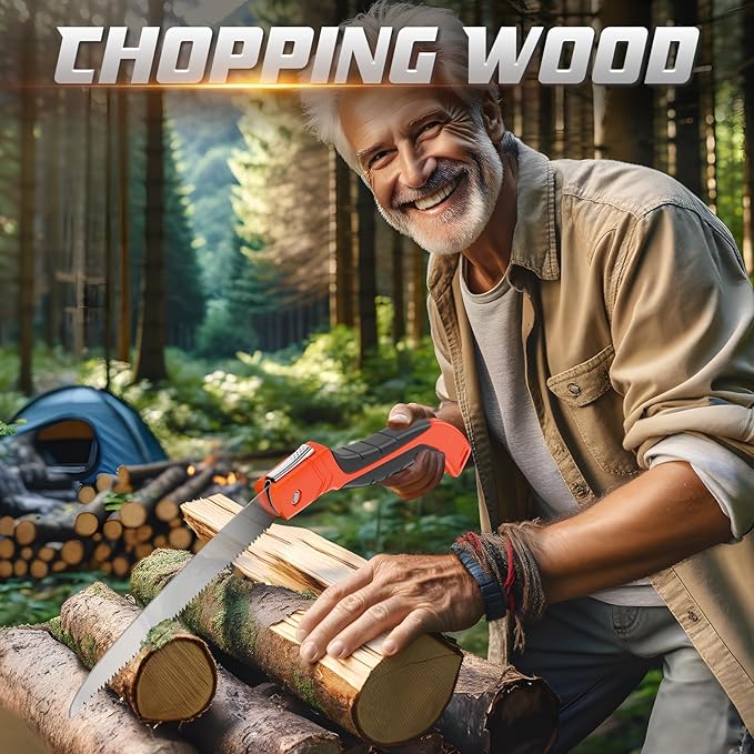 DIYSELF Folding Saw, 10-Inch Hand Saw for Tree Trimming, Pruning Saw with Sk-5 Steel Blade, Heavy Duty Camping Saw, Foldable Saw, Garden Bushcraft Saw