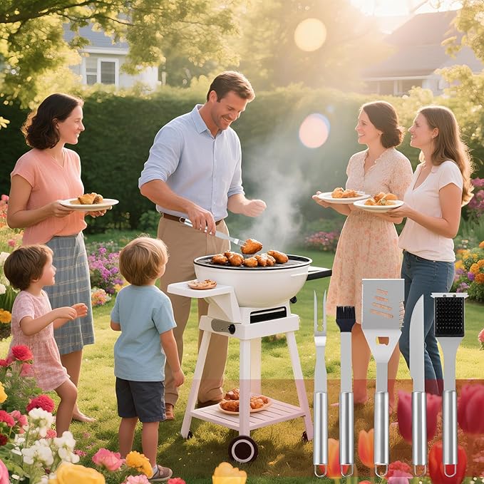 Supernal 110PCS Large Grilling Accessories,BBQ Accessories Heavy Duty Stainless Steel BBQ Grill Tools Set-Spatula,Tongs,Cleaning Brush & Meat Claws for Grills Outdoor Cooking,Gifts for Men Dad