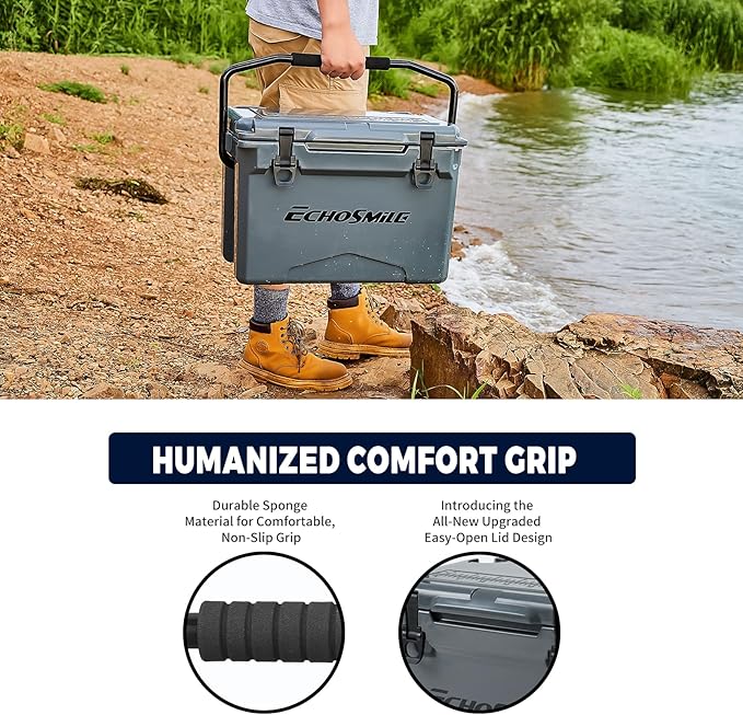 EchoSmile 25/30/35/40/60/75 Quart Rotomolded Cooler, Built to Stand up to The Rigors of The Journey