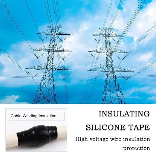 FOURGUN Self Fusing Silicone Tape Black 1" x 16.4FT Heavy Duty Waterproof Leak Proof Repair Tape for Plumbing Hose Pipeline Electrical Wrapping Emergency Seal for Hot/Cold Pipes & Tools
