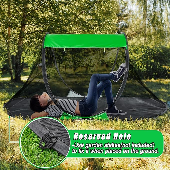 1 Person Pop-up Mosquito Tent for Camping - Breathable & Fine Mesh Camping Bug Screen Net with Carry Bag, Instant Portable Screen Tent for Teenagers/Adults