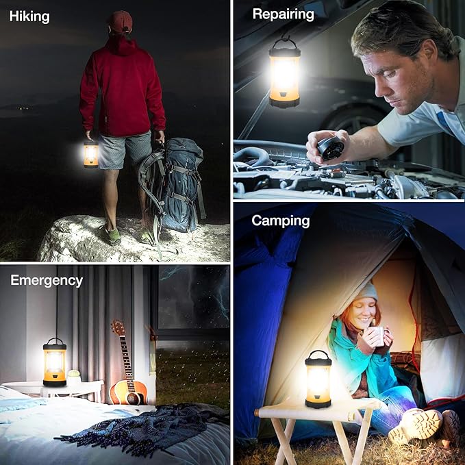 CT CAPETRONIX Camping Lantern, 3200LM Bright Camping Light, 4600mAh Rechargeable LED Lantern for Power Outages, 5 Light Modes Camping Lamp for Fishing/Hurricane/Emergency, Camping Must Haves