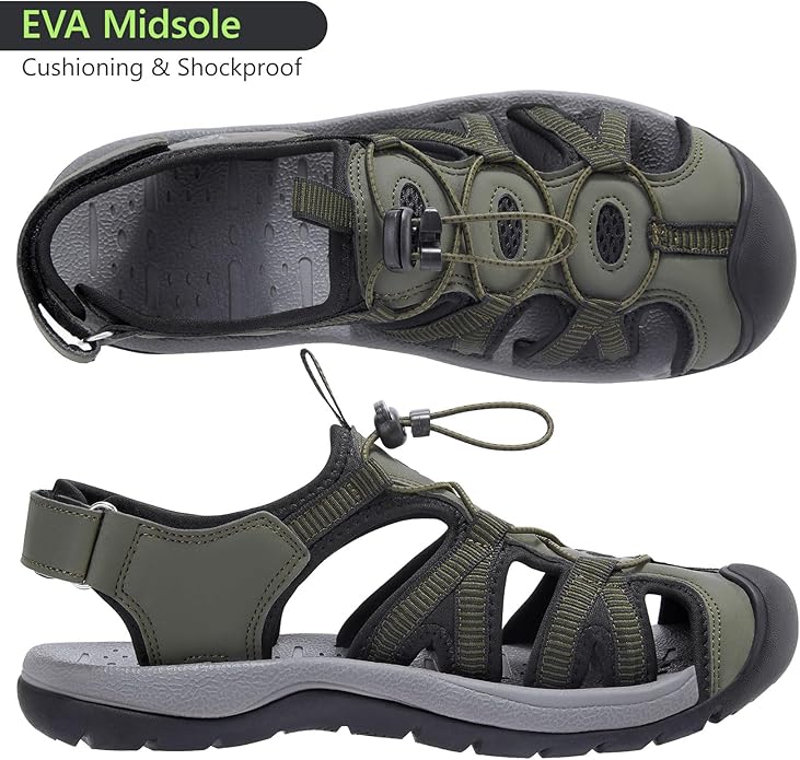 CAMELSPORTS Men's Hiking Sandals Closed Toe Outdoor Beach Sandal Waterproof Sport Fisherman Sandals Water Shoes
