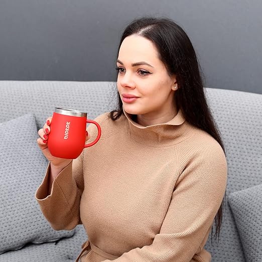 BJPKPK 2 pcs Insulated Coffee Mug, 12 oz Stainless Steel Insulated Coffee Tumbler with Lid for Hot Drinks & Cold Drinks-Purple