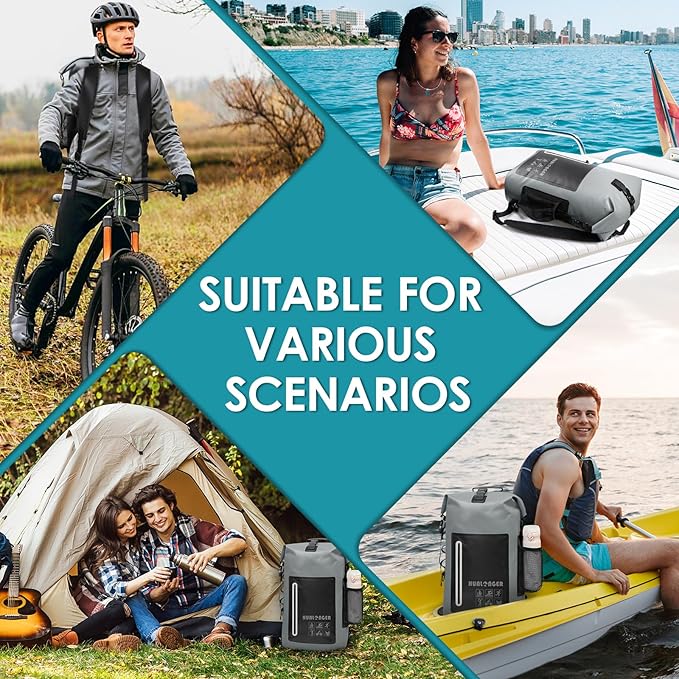 Dry Bag Backpack 20L/30L/40L- Roll Top Closure Bag - Heavy Duty Dry Bags Waterproof - Lightweight Durable Floating Dry Bag with IPX8 Waterproof Phone Case