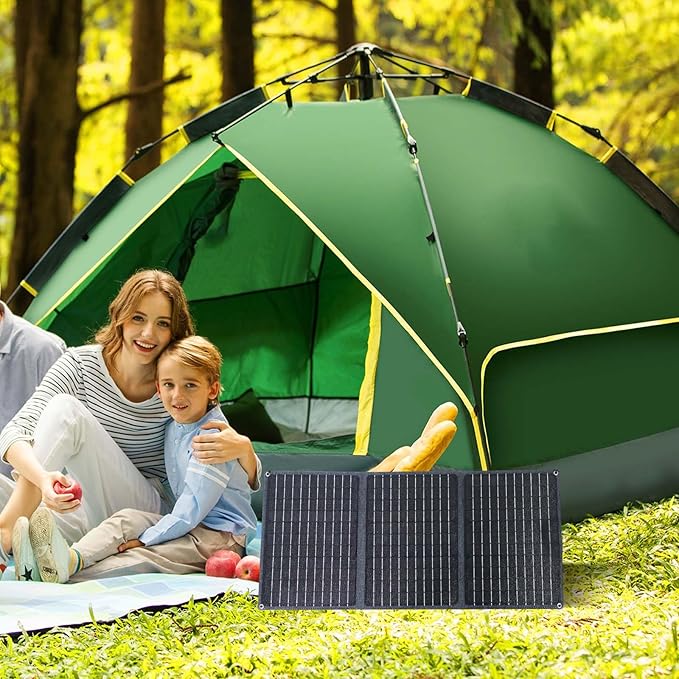 30W Portable Solar Panel for Camping, Foldable 23% High-Efficiency Charger with USB-C/USB-A/DC Outputs Waterproof Design for RV, Backpacking & Off-Gri