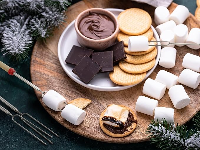 Zulay Sturdy Marshmallow Sticks for Fire Pit Extra Long - Great Smores Sticks Smores Kit Fire Pit - Marshmallow Roasting Skewers - Hot Dog Fork Bonfire Glamping Camping Accessory 32" 12 Pack Bundle