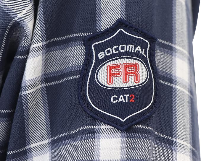 BOCOMAL FR Shirts 6.25oz Lightweight Welding Shirts Flame Resistant Men's Fire Retardant Shirt