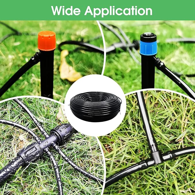 100FT 1/4 inch Drip Irrigation Tubing Distribution Hose Tube for Garden Irrigation System