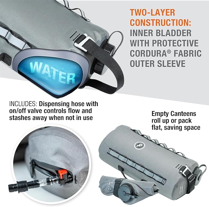 Giant Loop Cactus Canteen Water Reservoir, Foldable and Collapsible Utility Bladder for Drinking Water 1,2,3,5-Gallon (5-Gallon)