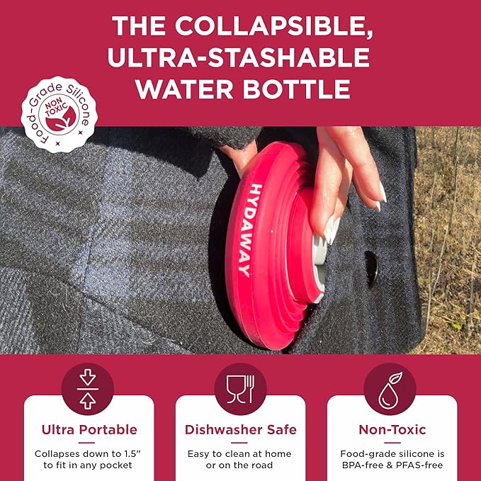 HYDAWAY 25oz Collapsible Water Bottle - BPA-Free, Leakproof, Lightweight, and Space-Saving - Perfect for Hiking, Travel, and All-Day Hydration