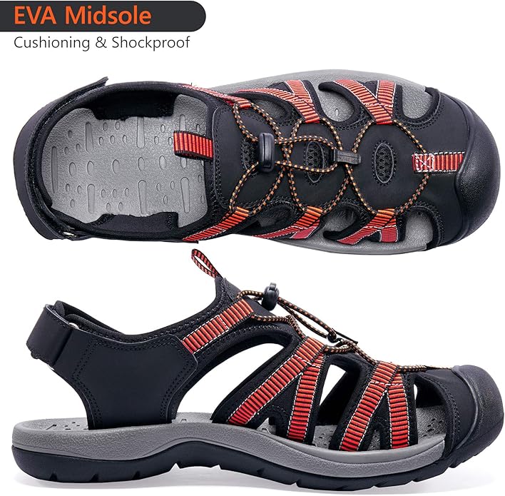 CAMELSPORTS Men's Hiking Sandals Closed Toe Outdoor Beach Sandal Waterproof Sport Fisherman Sandals Water Shoes