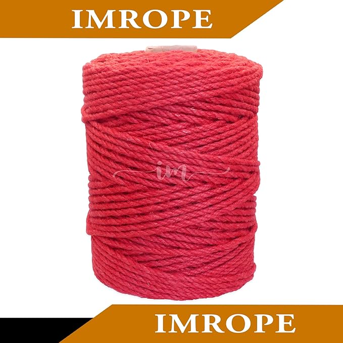 4mm x 100 Feet Red Jute Rope, Twine for Gardening Tomato Climbing Plant Tie Floristry Crafts Gift Wrapping Packing Decor