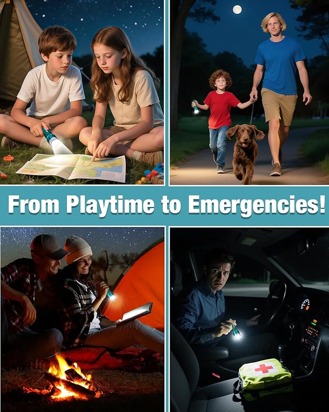 EverBrite Mini Flashlight, LED Flash Light with 3 Modes, 3 AAA Batteries Included, Water-Resistant Small Flashlight for Emergencies and Camping, Blue, 1 Pack