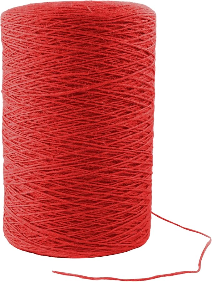 1mm x 2500 Feet Red Jute Rope, Twine for Gardening Tomato Climbing Plant Tie Floristry Crafts Gift Wrapping Packing Decor