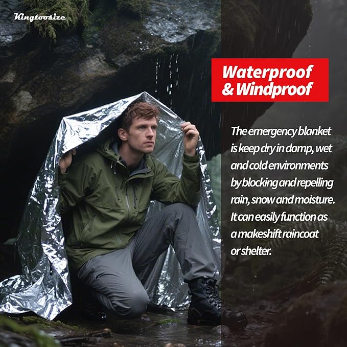 Emergency Blanket 4-Pack, Mylar Survival Blanket