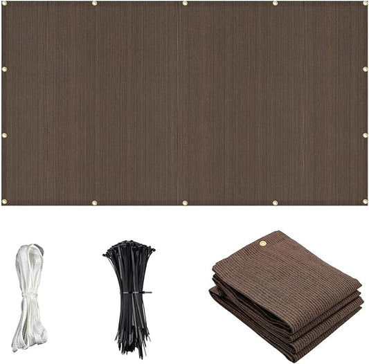 Cool Area Sun Shade Cloth with Grommets 5×20 FT Shade Panel Shade Tarp Screen Fabic for Outdoor Patio Pergola Cover Deck Garden, Brown (Customized)