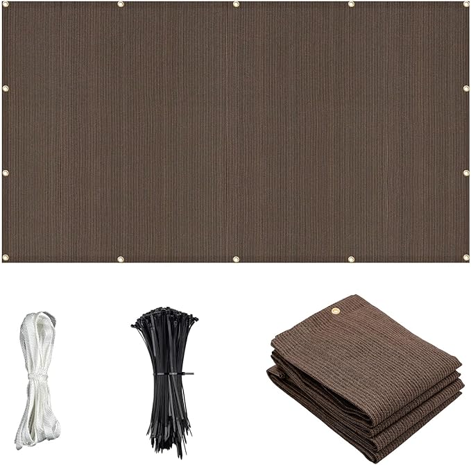 Cool Area Sun Shade Cloth with Grommets 16×17 FT Shade Panel Shade Tarp Screen Fabic for Outdoor Patio Pergola Cover Deck Garden, Brown (Customized)