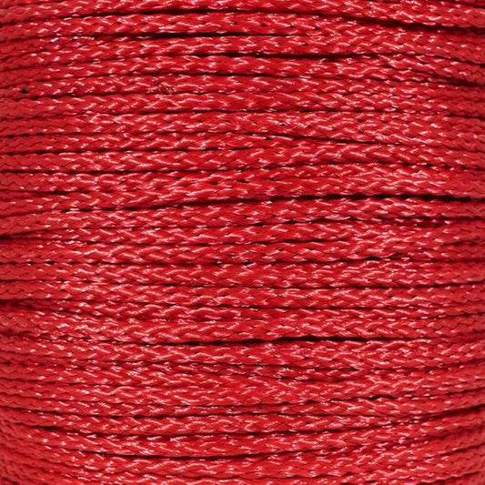 Hollow Braid Polypropylene Rope (Red, 1/4 Inch, 1000 Feet) - Barrier Rope - Trail Marking, Crowd Control, Golf Courses