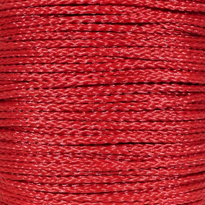 Hollow Braid Polypropylene Rope (1/4 Inch, 500 Feet, Red) - Barrier Rope - Trail Marking, Crowd Control, Golf Courses