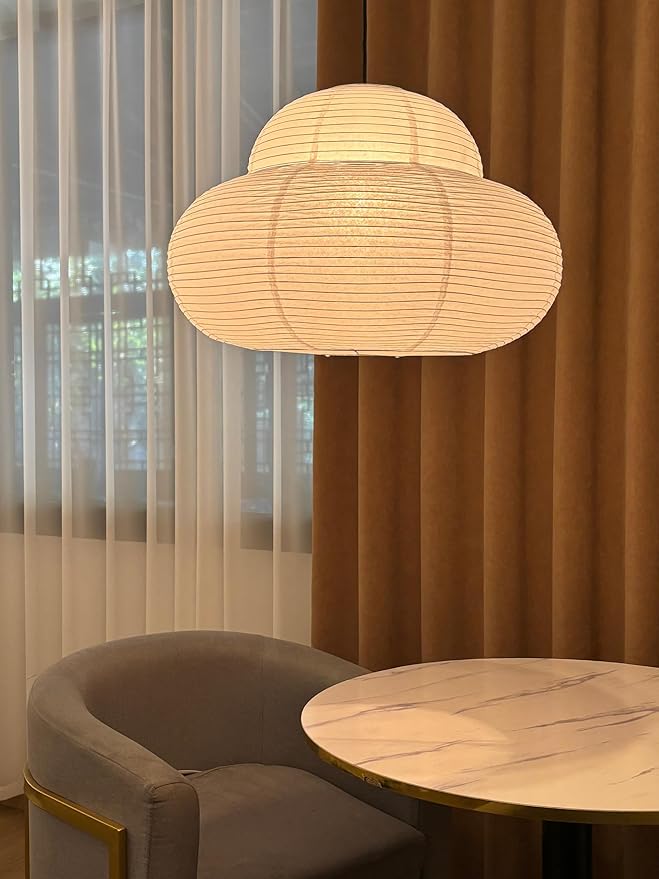 21.65inch White Cloud Lampshade,Big Size Foldable Chinese Paper Lantern, Handicrafts Ceiling Ampshade Indoor Decorative Chandelier