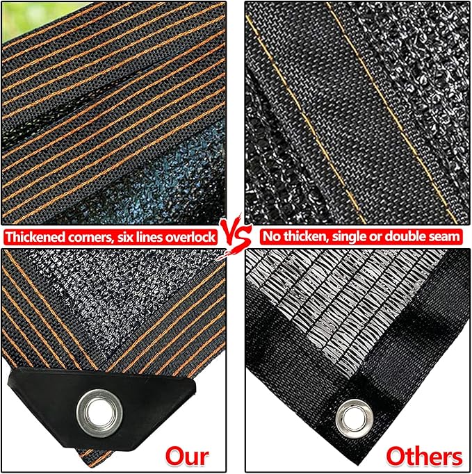 8 x 16 FT Shade Cloth 90% Sunblock Net for Garden Patio Plants Greenhouse Outdoor Pergola Lawn Sun Shade Cloths for Kennel Chicken Coop Easier to Hang Neting Cover